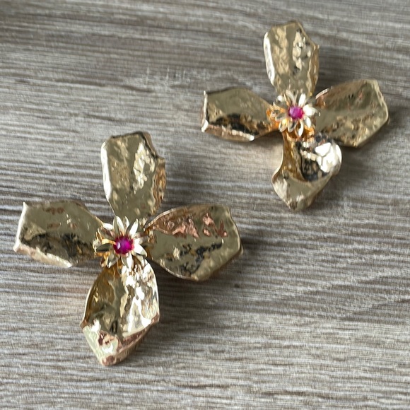 Bohemian flower statement earrings N19 - Picture 2 of 4